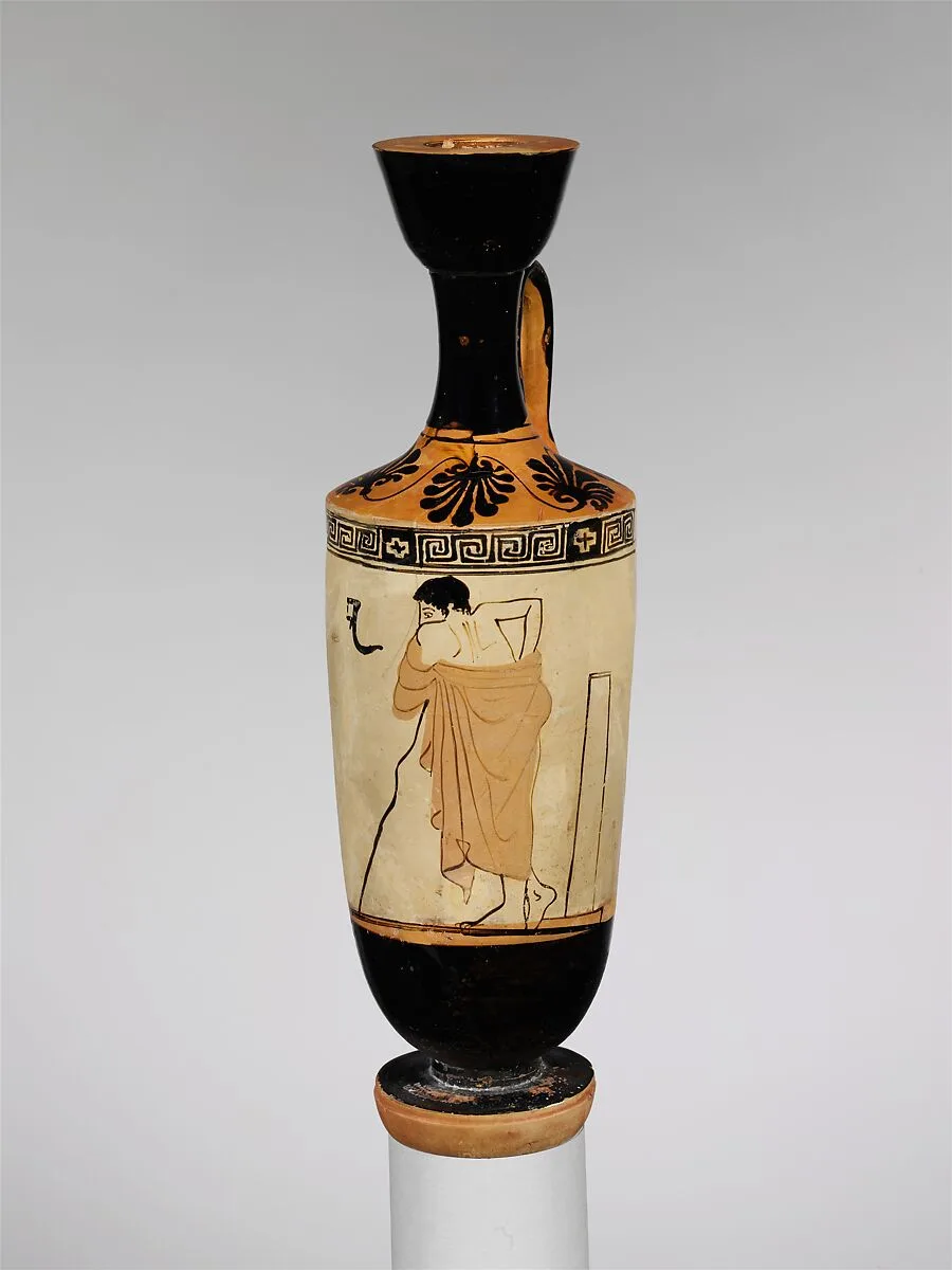 Terracotta lekythos (oil flask) — Unknown