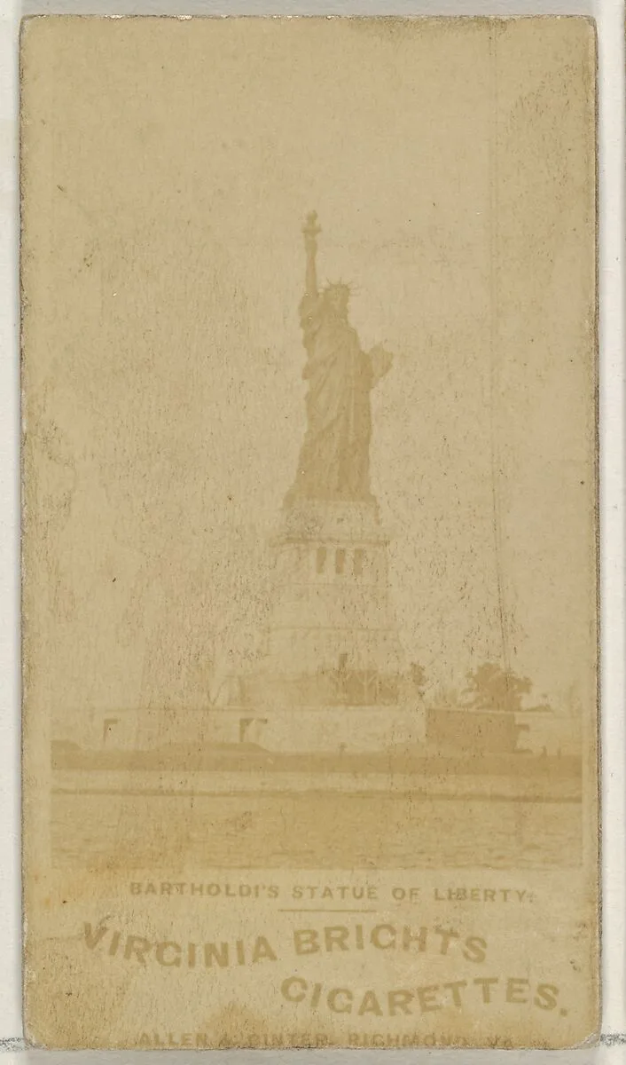 Bartholdi's Statue of Liberty, from the Views series (N53, variation 1) for Virginia Brights Cigarettes — Allen & Ginter
