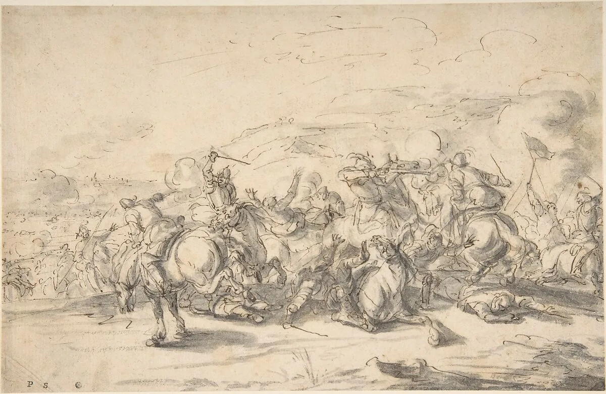 Battle Scene: a Cavalry Engagement — Jacques Courtois