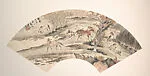 近代 溥佐 秋林牧馬 扇面|Horses in the Autumn Forest — Pu Zuo