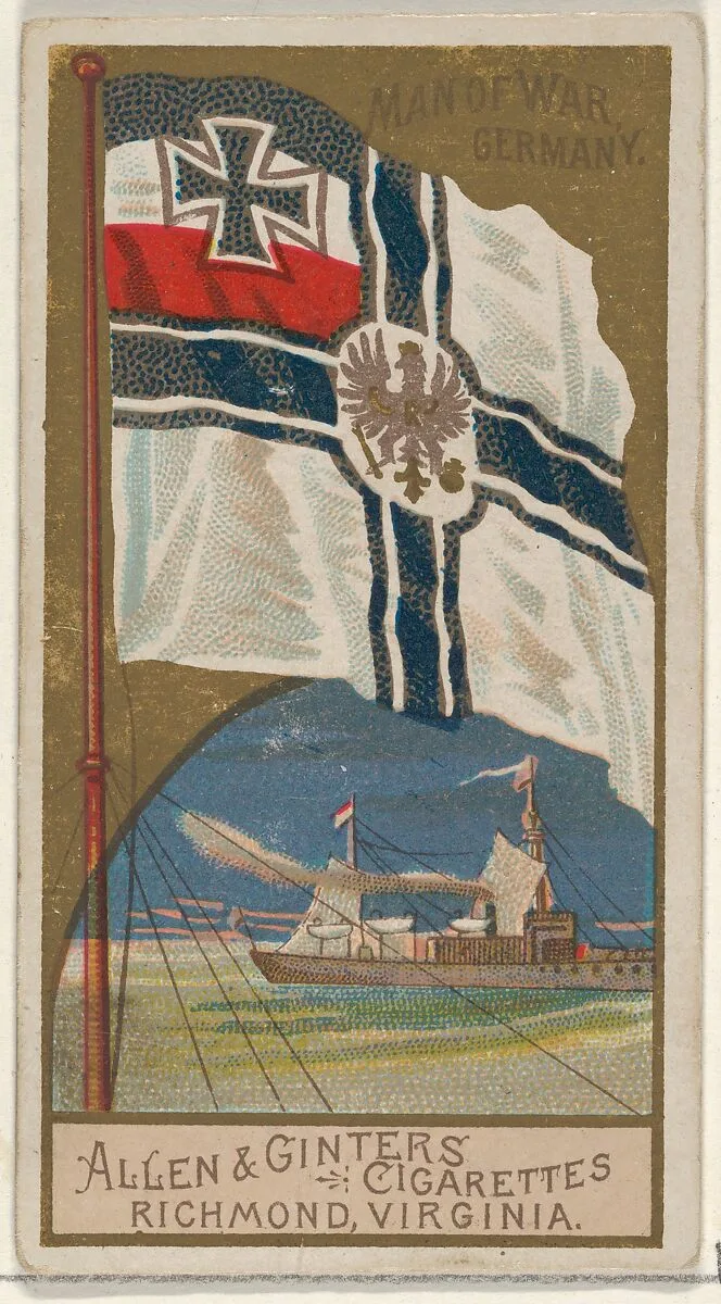 Man of War, Germany, from the Naval Flags series (N17) for Allen & Ginter Cigarettes Brands — Allen & Ginter