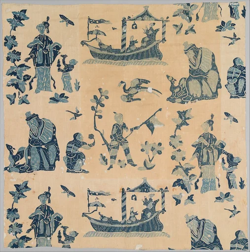 Piece, blue-resist textile