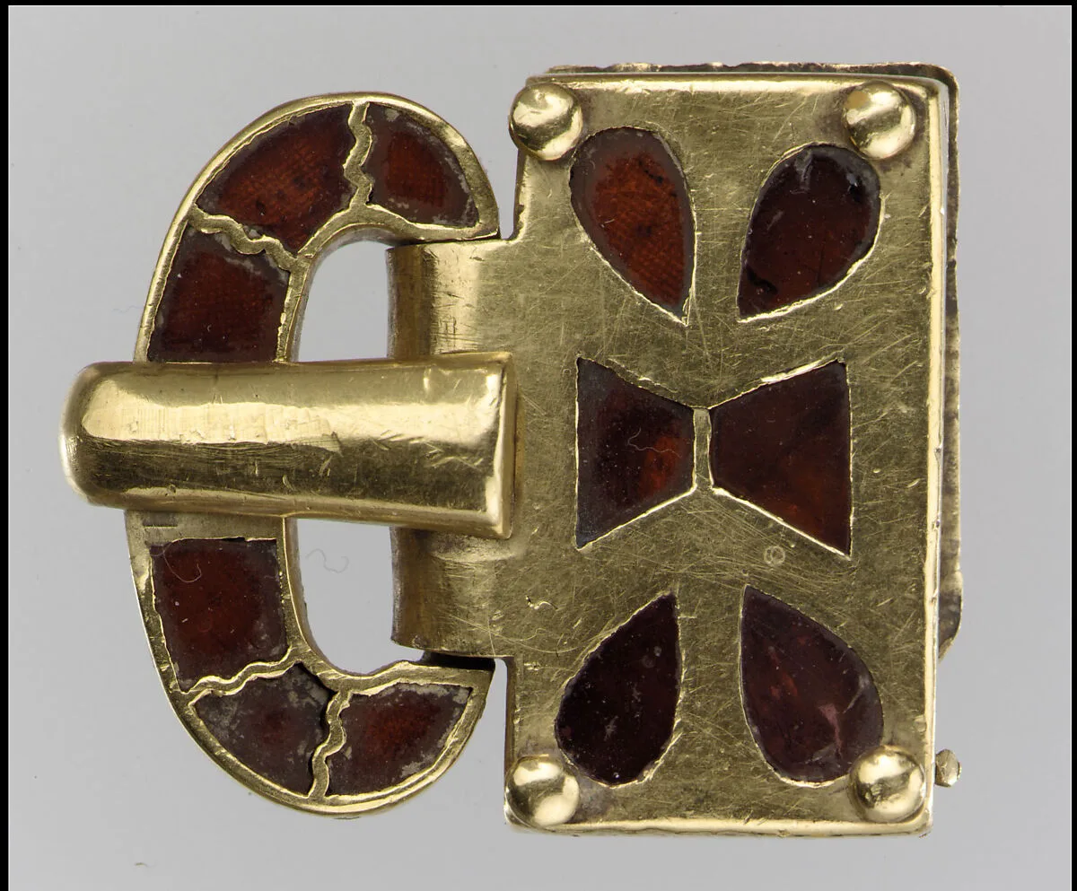 Gold Buckle with Garnets — Unknown