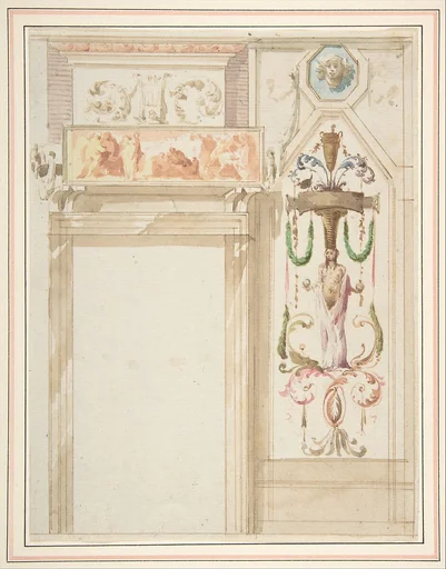 Design for a Wall Decorated with Grotesque