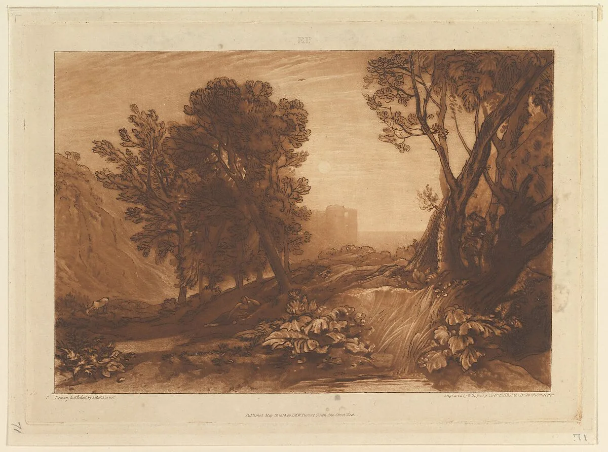 Solitude, or The Reading Magdalen (Liber Studiorum, part XI, plate 53) — Joseph Mallord William Turner|William Say|Joseph Mallord William Turner