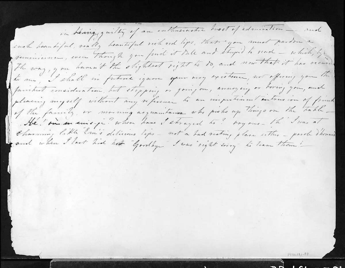 Last Page of Handwritten Journal (from Sketchbook) — James McNeill Whistler