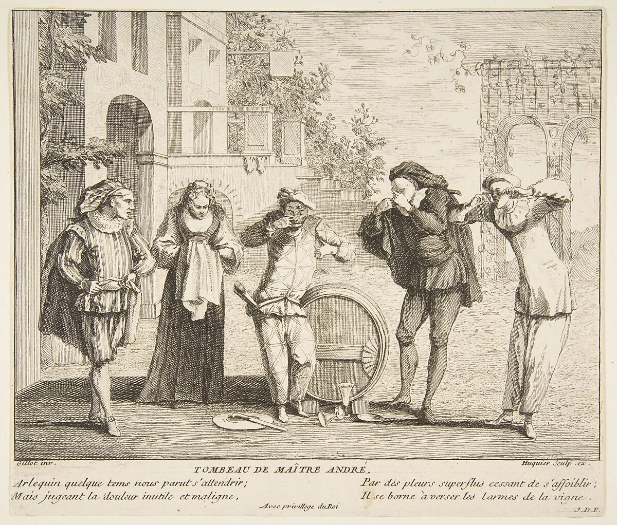 The Death of Maitre Andre — Claude Gillot|Jacques Gabriel Huquier