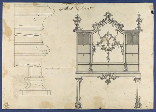 Gothick [Gothic] Cabinet, from Chippendale Drawings, Vol. II