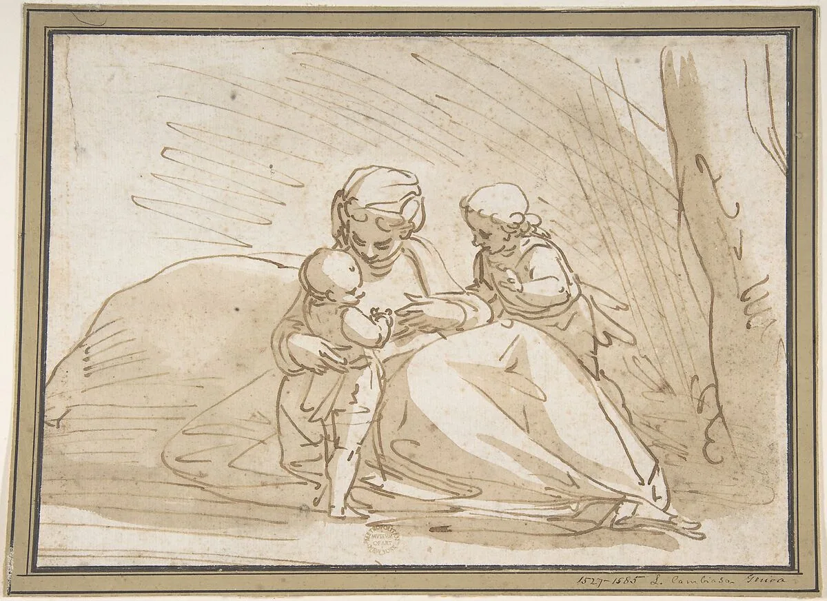 Madonna and Child with the Infant Saint John — Luca Cambiaso