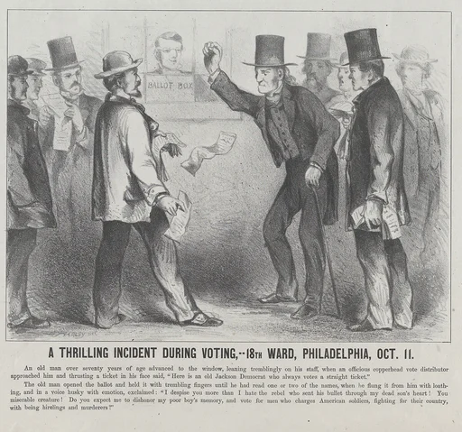 A Thrilling Incident During the Voting, 18th Ward, Philadelphia, October 11