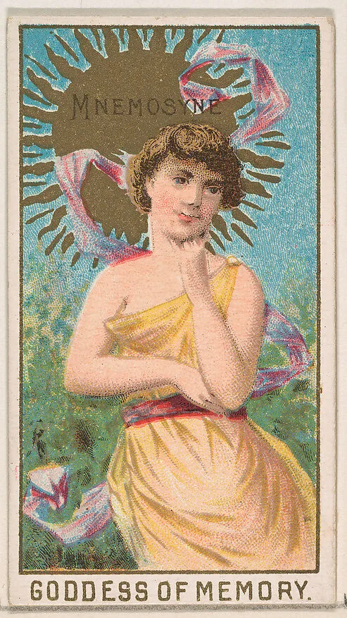 Mnemosyne, Goddess of Memory, from the Goddesses of the Greeks and Romans series (N188) issued by Wm. S. Kimball & Co. — Ketterlinus Lithography Company|William S. Kimball & Company