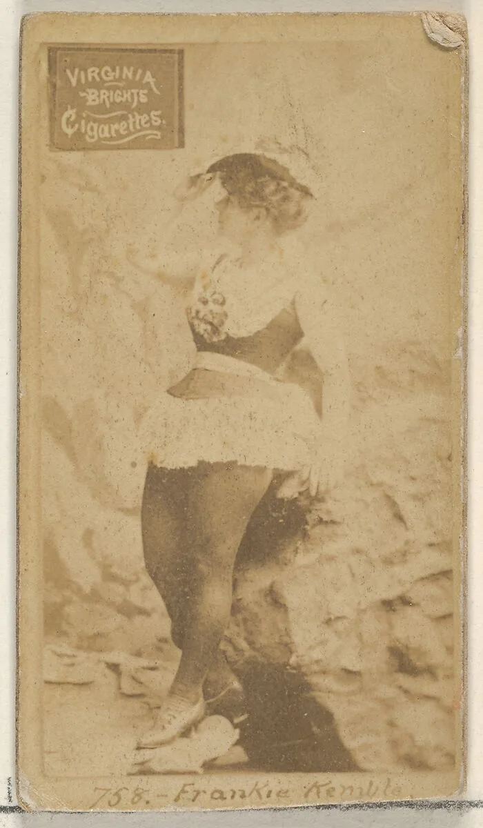 Card 758, Frankie Kemble, from the Actors and Actresses series (N45, Type 2) for Virginia Brights Cigarettes — Allen & Ginter