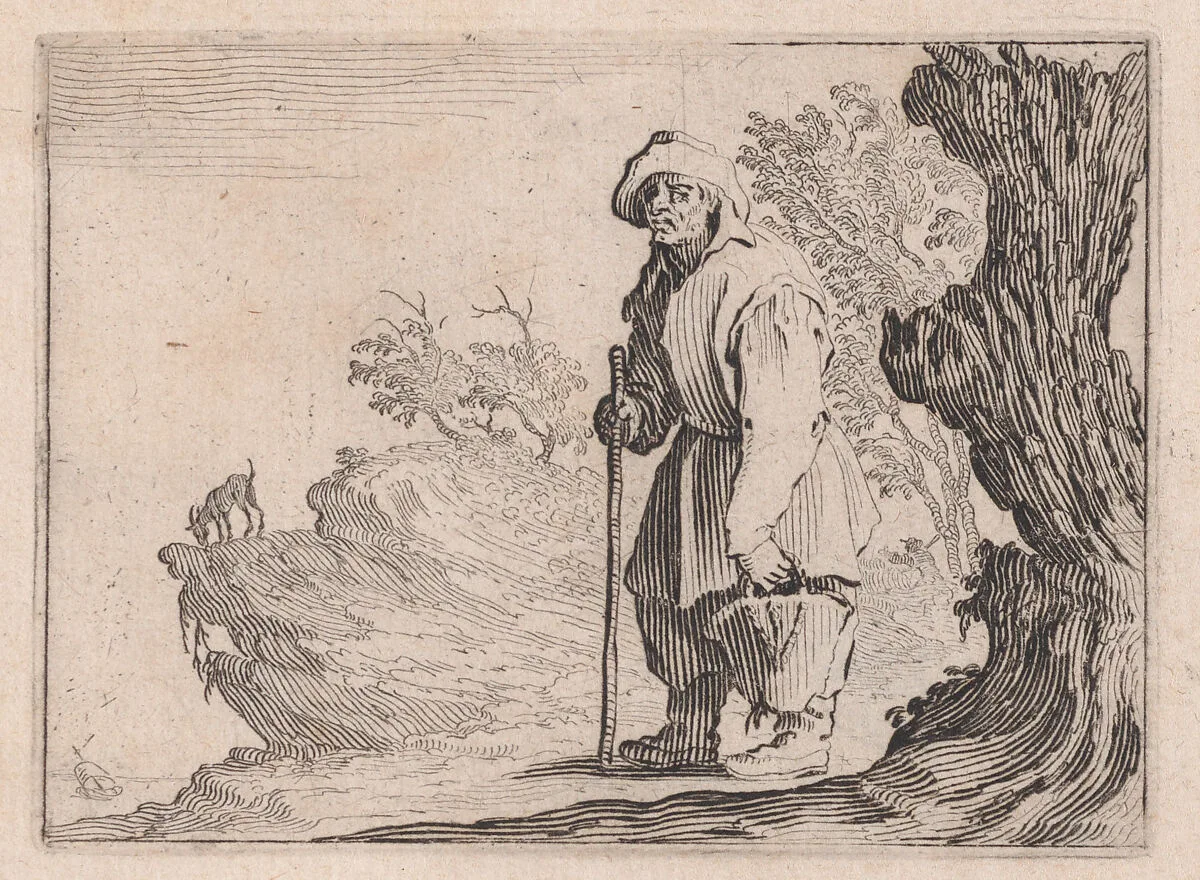 Le Paysan Portant son Sac (The Peasant Carrying his Sack), from Les Caprices Series B, The Nancy Set — Jacques Callot|Lorenzo de' Medici