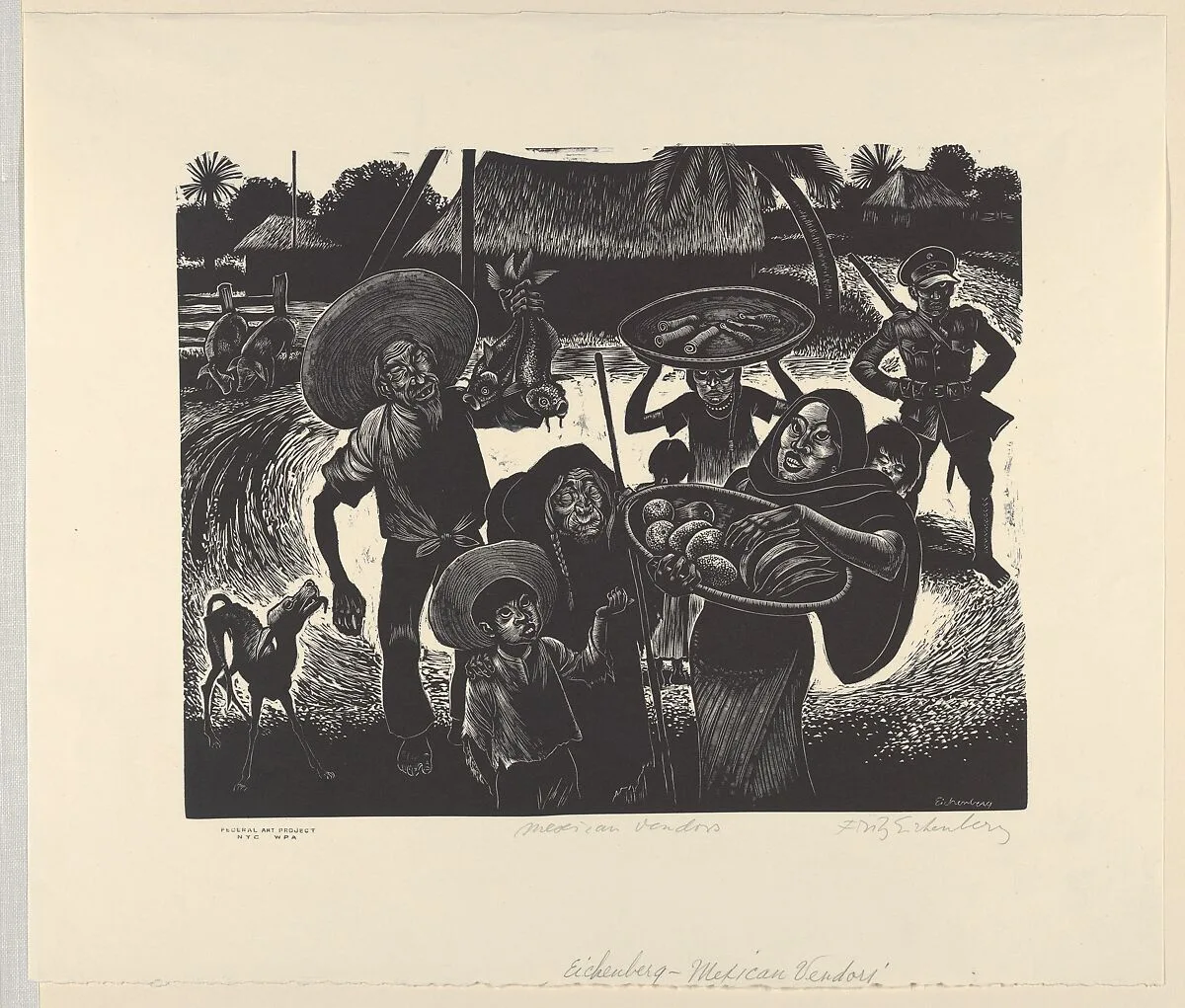 Mexican Vendors — Fritz Eichenberg|WPA