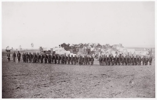 [Manuevers at Winter Quarters of Unidentified Union Army Regiment]