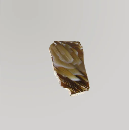 Glass mosaic ribbed bowl fragment