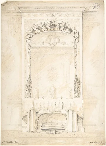 Design for a Fireplace and Mirror