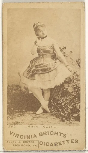 Card 506, Adele Gallia, from the Actors and Actresses series (N45, Type 1) for Virginia Brights Cigarettes