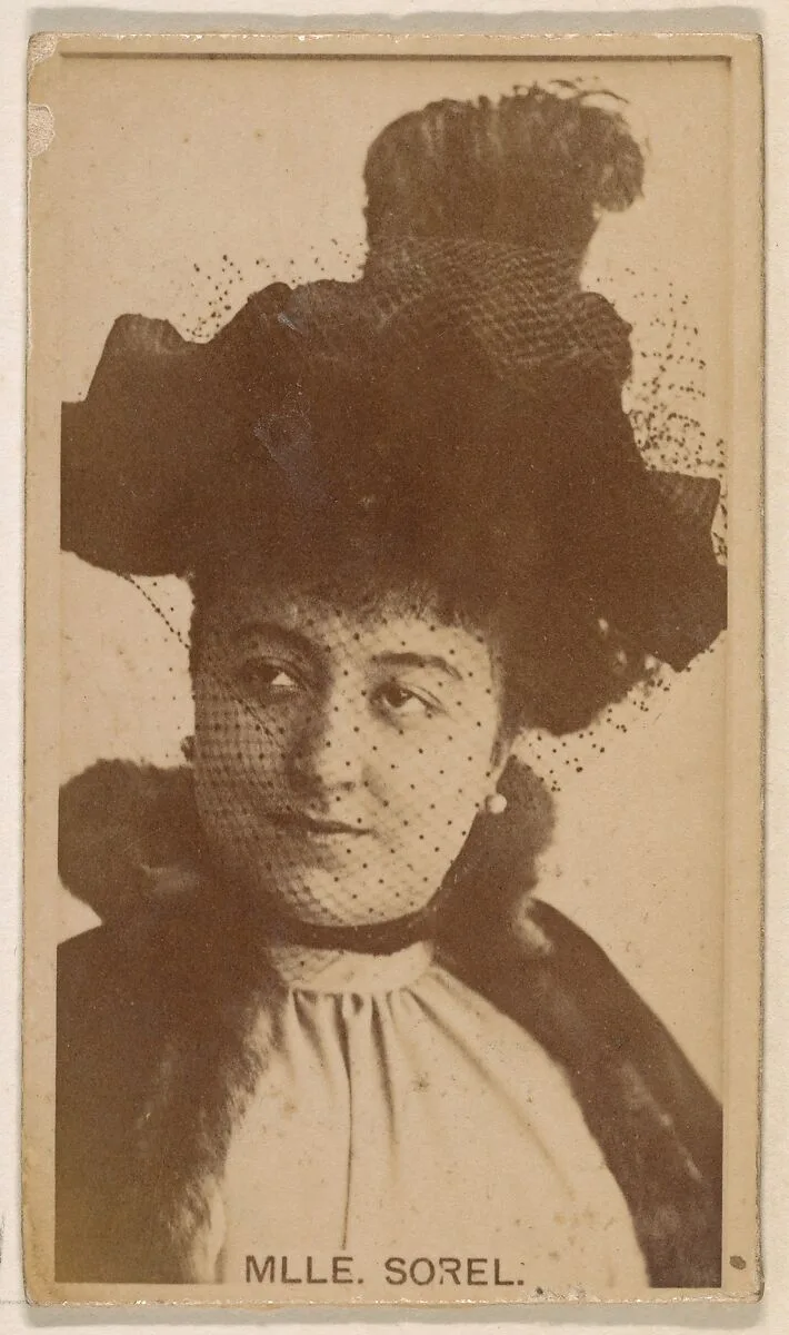 Mlle. Sorel, from the Actresses series (N245) issued by Kinney Brothers to promote Sweet Caporal Cigarettes — Kinney Brothers Tobacco Company
