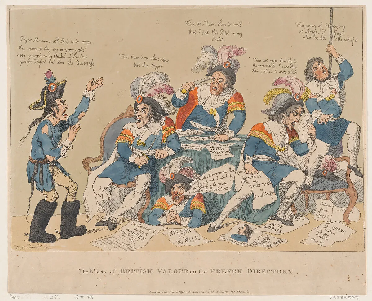 The Effects of British Valour on the French Directory — Thomas Rowlandson|Charles James Fox|Rudolph Ackermann, London
