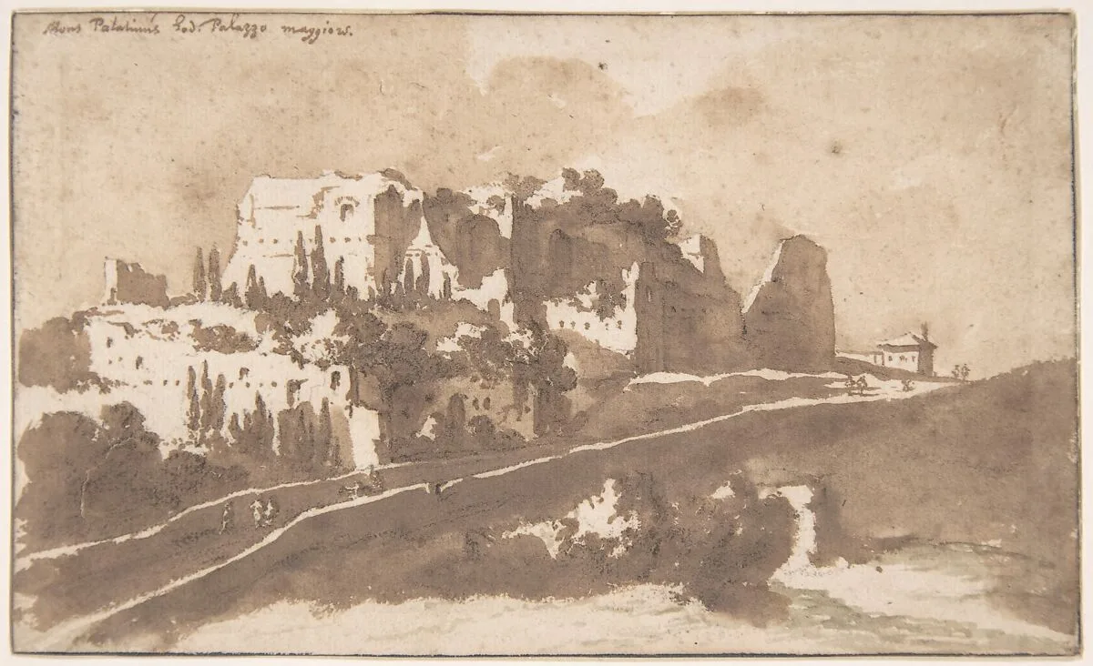 View of the "Palazzo Maggiore" on the Palatine Hill, Rome — Jan de Bisschop