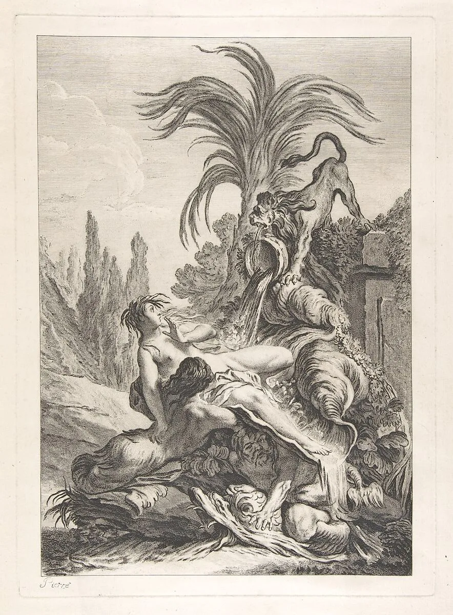 The Frightened Naïad (Une naïade échevelée recule d'efroi à la vue d'un lion) — Jean-Baptiste Marie Pierre