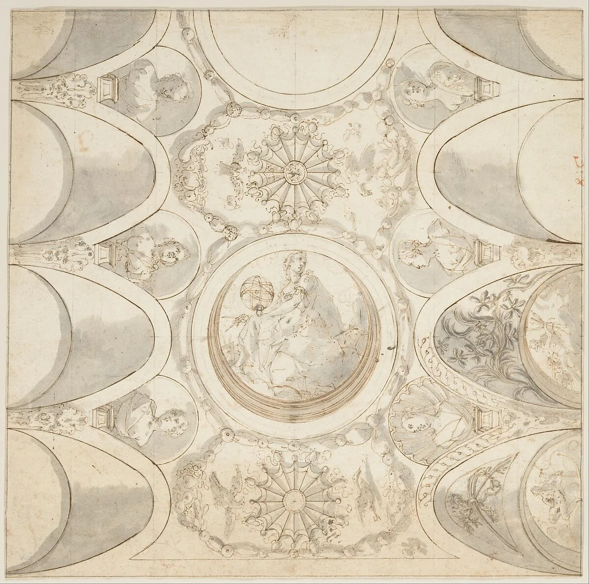 Design for Ceiling with Allegorical Figure of Astronomy. — Giovanni Battista Crespi ("Il Cerano")