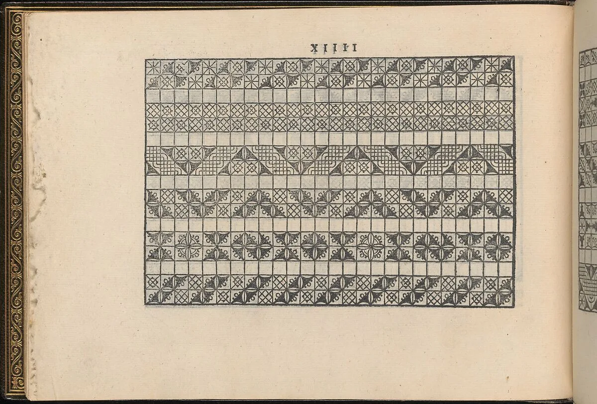 La Vera Perfettione del Disegno di varie sorti di recami, page 7 (verso) — Giovanni Ostaus|Giuseppe Salviati (Giuseppe Porta, called Il Salviati)