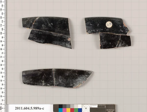Terracotta rim fragments of a kylix (drinking cup)