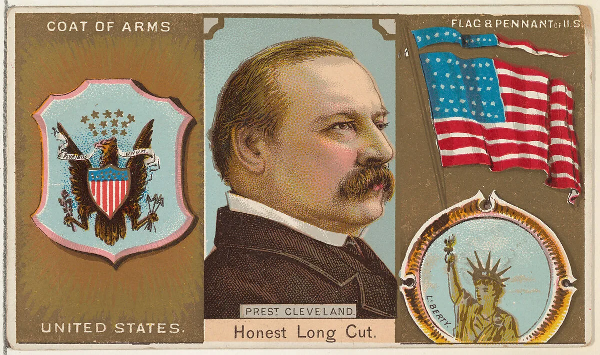President Cleveland, United States, from the Rulers, Flags, and Coats of Arms series (N126-1) issued by W. Duke, Sons & Co. — W. Duke, Sons & Co.