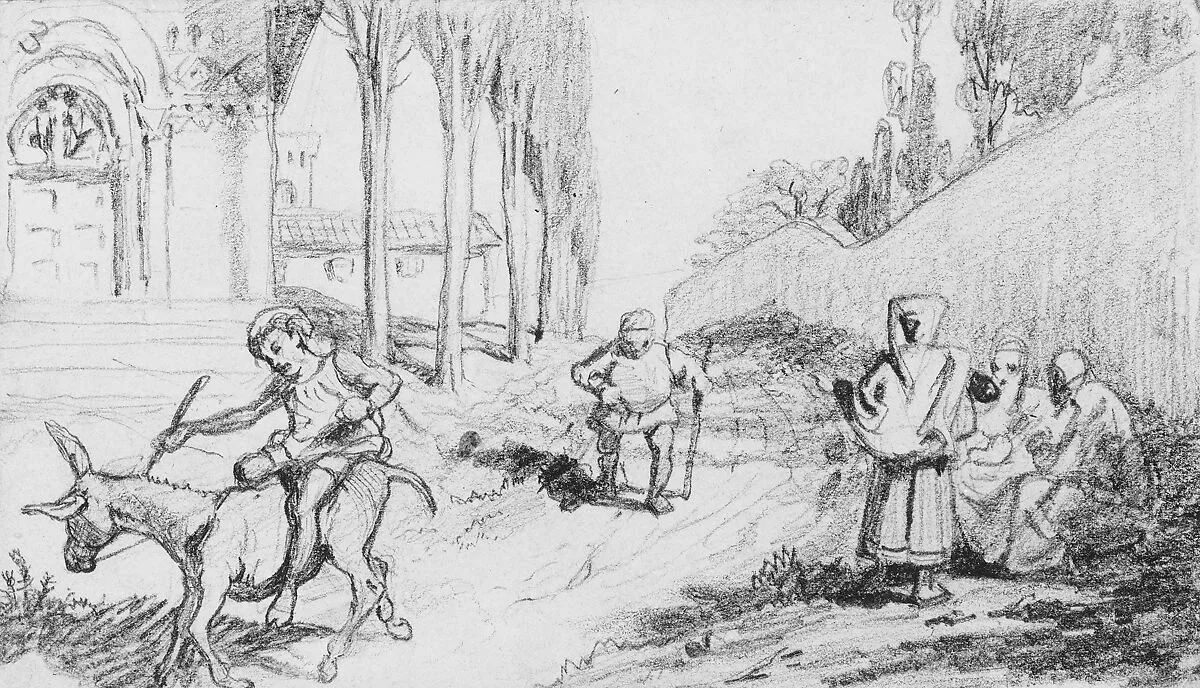 The Fable of the Miller, His Son and the Donkey No. 3 — Elihu Vedder