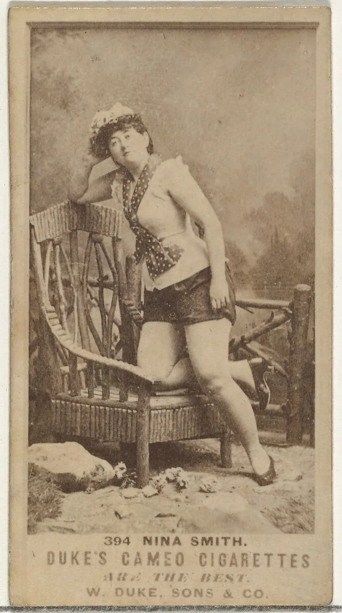 Card Number 394, Nina Smith, from the Actors and Actresses series (N145-5) issued by Duke Sons & Co. to promote Cameo Cigarettes — W. Duke, Sons & Co.