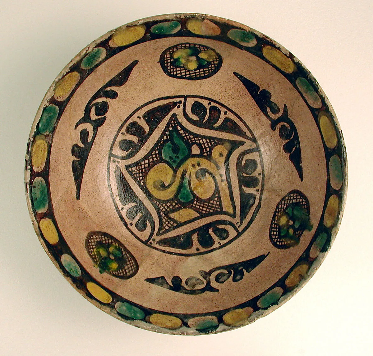 Buffware Bowl with Geometric Designs — Unknown