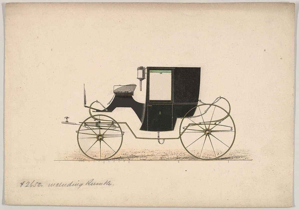Design for Brougham (unnumbered) (recto); Two Rough Sketches (verso) — Brewster & Co.