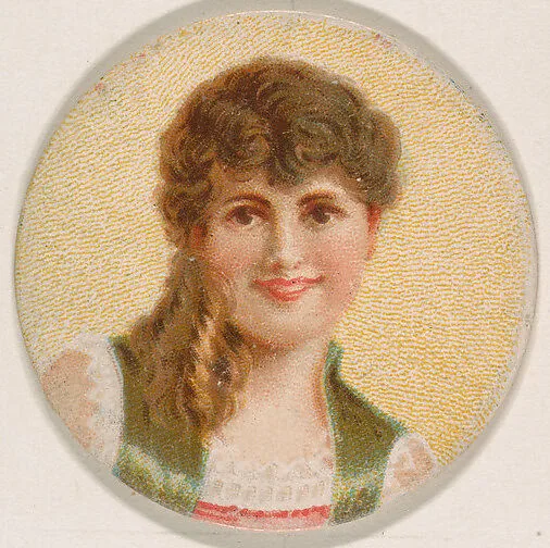 Portrait of woman, from the Novelties series (N228, Type 1) issued by Kinney Bros. — Kinney Brothers Tobacco Company