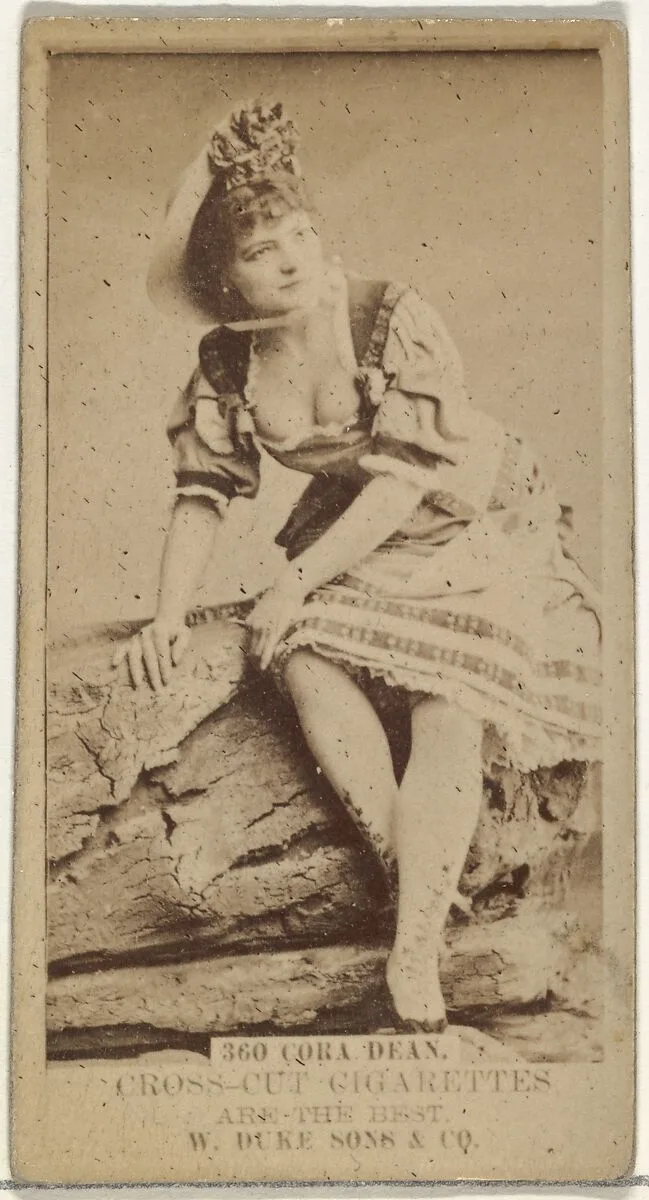 Card Number 360, Cora Dean, from the Actors and Actresses series (N145-3) issued by Duke Sons & Co. to promote Cross Cut Cigarettes — W. Duke, Sons & Co.