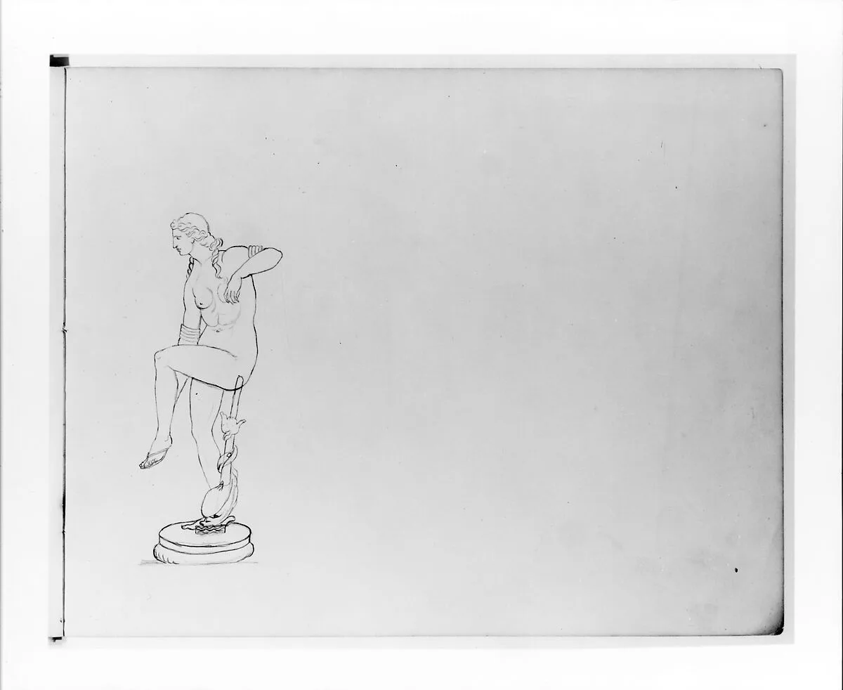 Study of a Neo-Classical Full-length Female Figure (from Sketchbook) — John Quincy Adams Ward