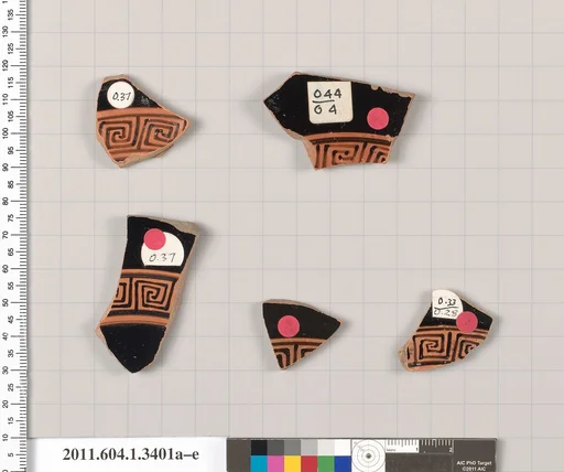 Terracotta fragments of kylikes (drinking cups)