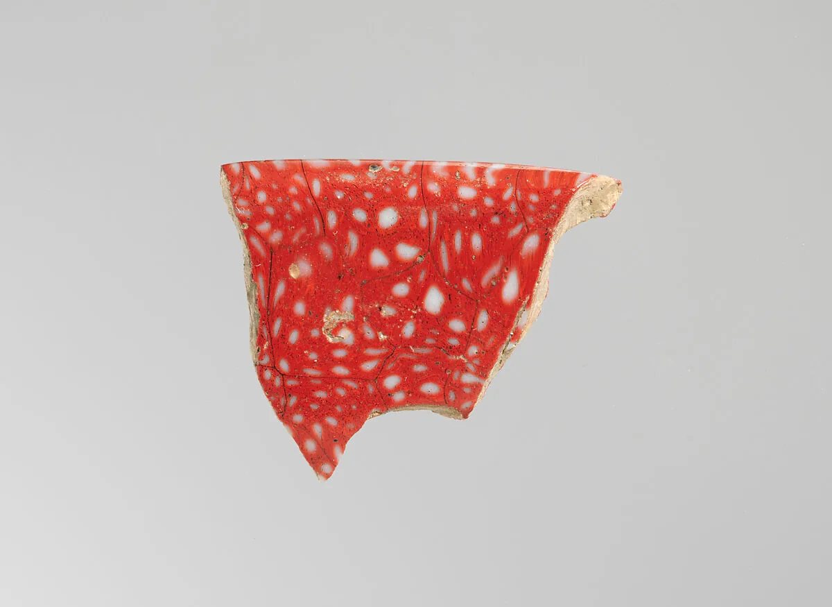 Glass mosaic carinated dish fragment — Unknown