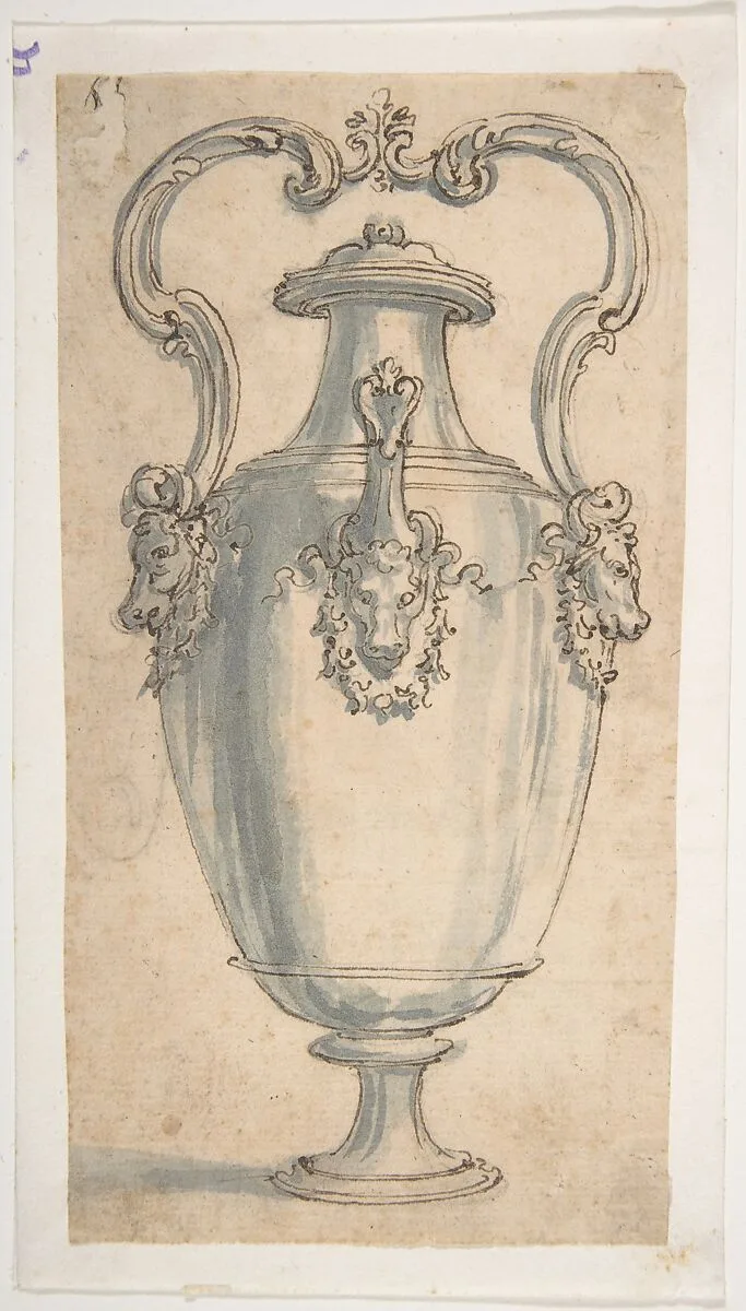 Design for a Ewer with Bull's Heads under the Handels and Spout — Giovanni Battista Foggini