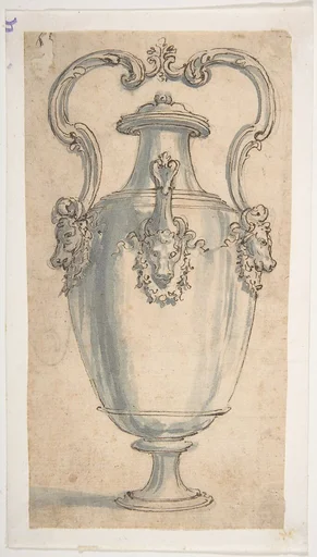 Design for a Ewer with Bull's Heads under the Handels and Spout