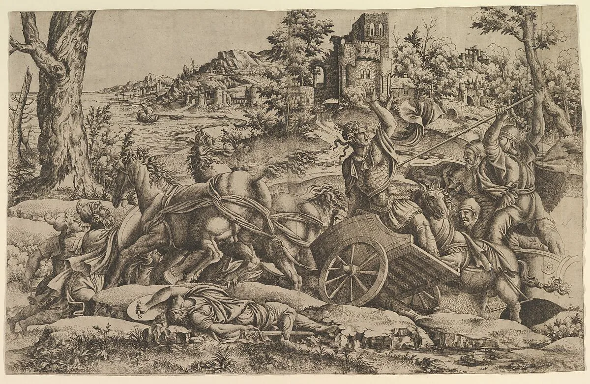 Agamemnon killing Odios — Anonymous, French, School of Fontainebleau, 16th century|Giulio Romano