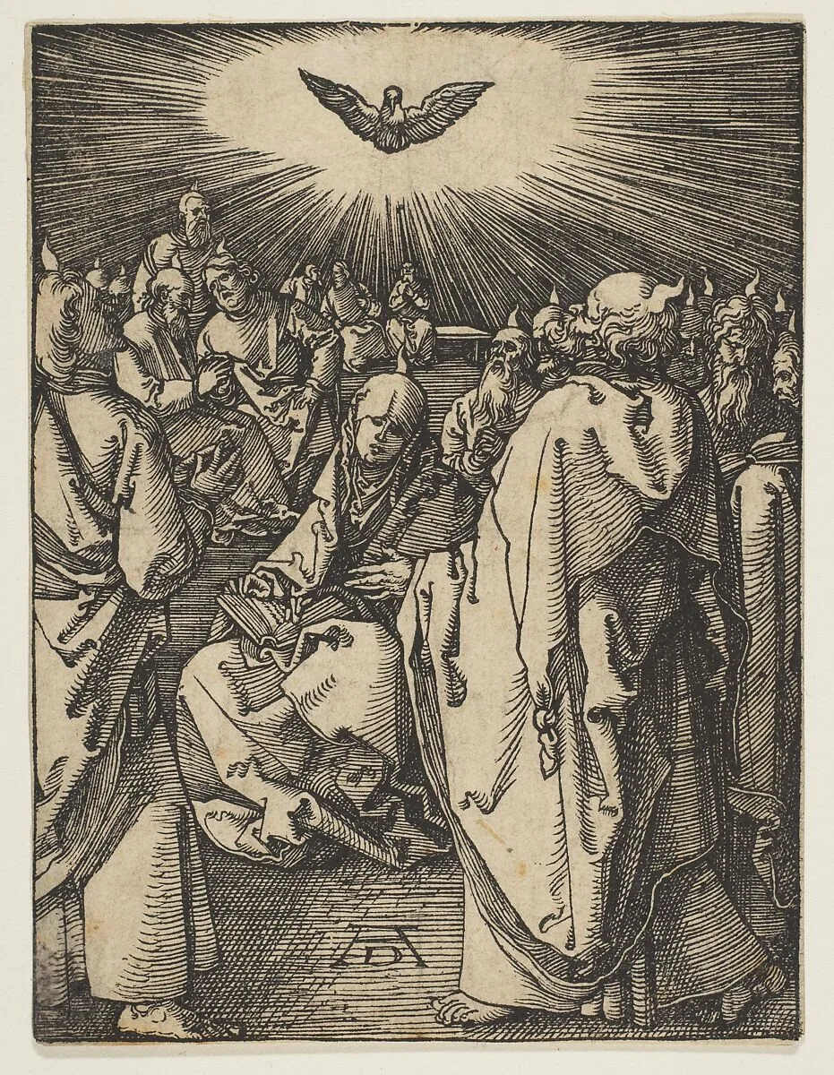 Pentecost, from "The Small Passion" — Albrecht Dürer