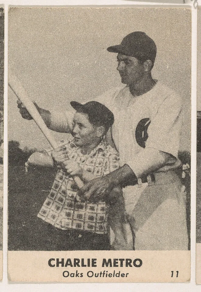 Charlie Metro, Oaks Outfielder, No. 11, from the Oakland Baseball Players (Oaks) series (D317), issued by Sunbeam Bread and Remar Bread — Remar Baking Company|Sunbeam Bread