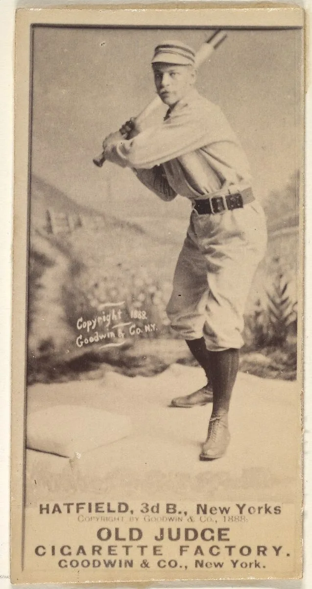 Gil Hatfield, 3rd Base, New York, from the Old Judge series (N172) for Old Judge Cigarettes — Goodwin & Company