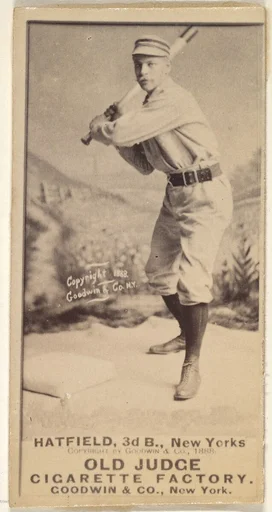 Gil Hatfield, 3rd Base, New York, from the Old Judge series (N172) for Old Judge Cigarettes