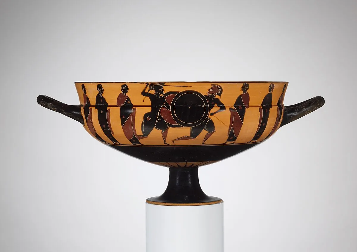 Terracotta kylix: Siana cup (drinking cup) — Sandal Painter
