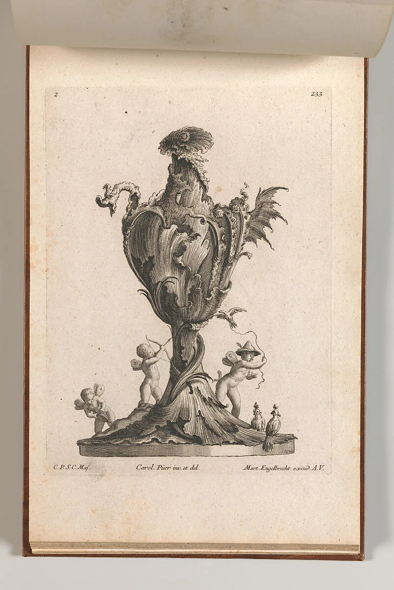 Design for a large Vase or Ewer representing 'Air', Plate 2 from: 'Neu inventierte Vasi auf die neueste manier' — Jacob Gottlieb Thelot|Martin Engelbrecht|Carl Pier