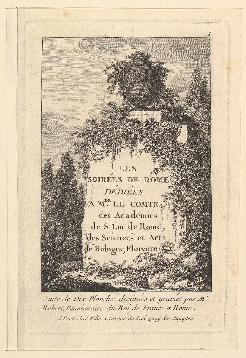 Title, "Les Soirées de Rome" — Hubert Robert