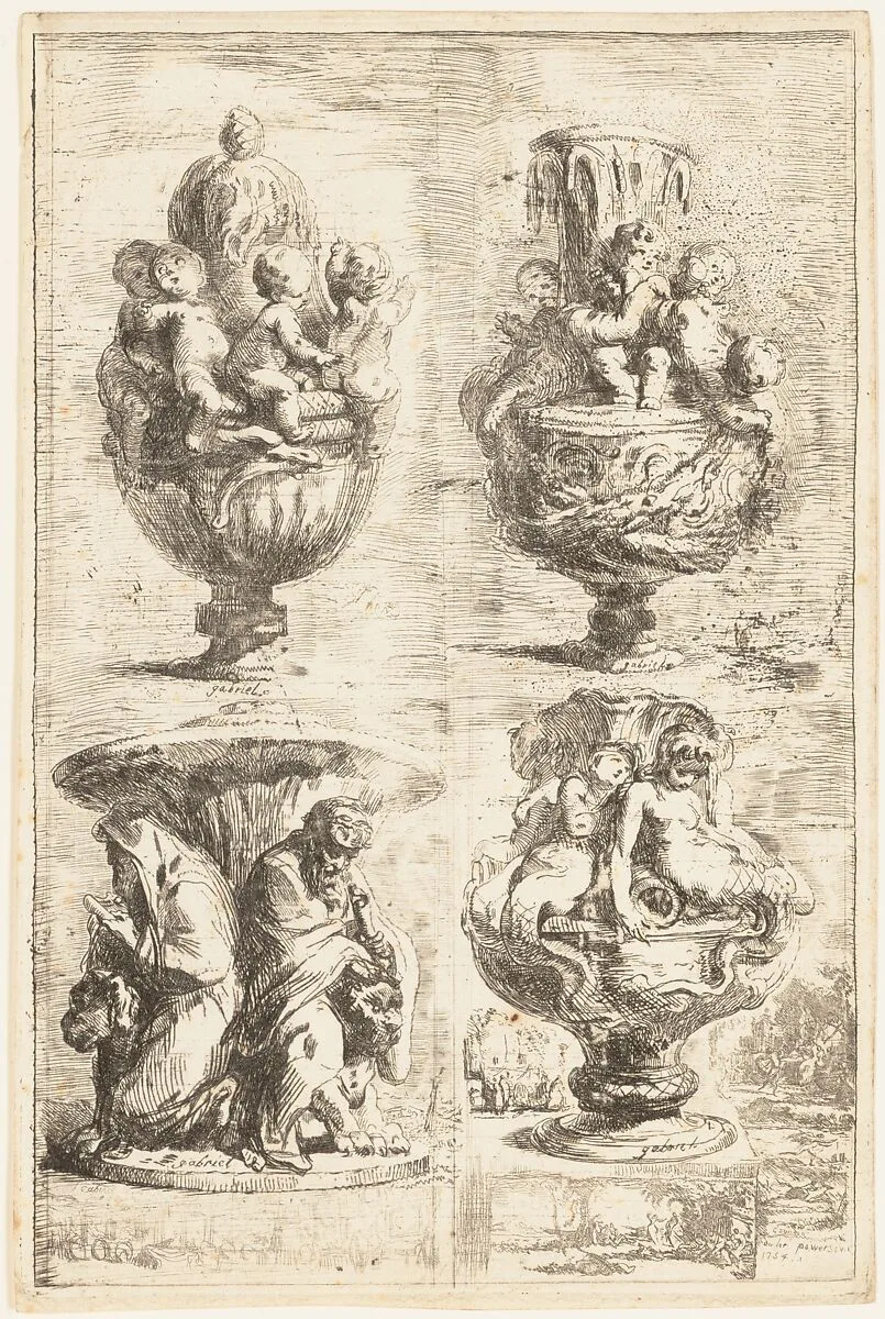 The Four Vases — Gabriel de Saint-Aubin